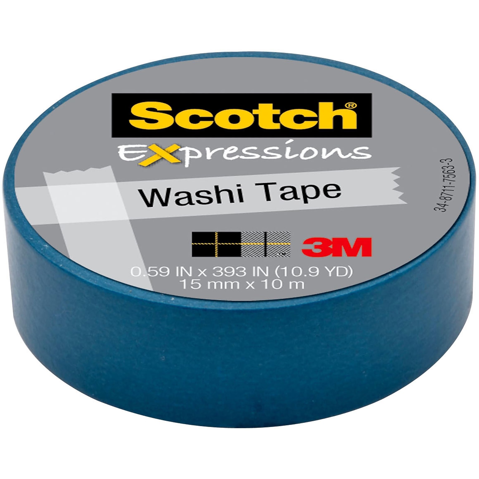 Scotch® Expressions Washi Tape, 0.59 x 10.91 yds., Blue (C314-BLU)