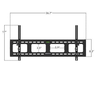 Mount-It! Heavy-Duty Tilt TV Wall Mount, Fits 43" to 90" TVs, Holds 220 lbs., Black (MI-2303L)