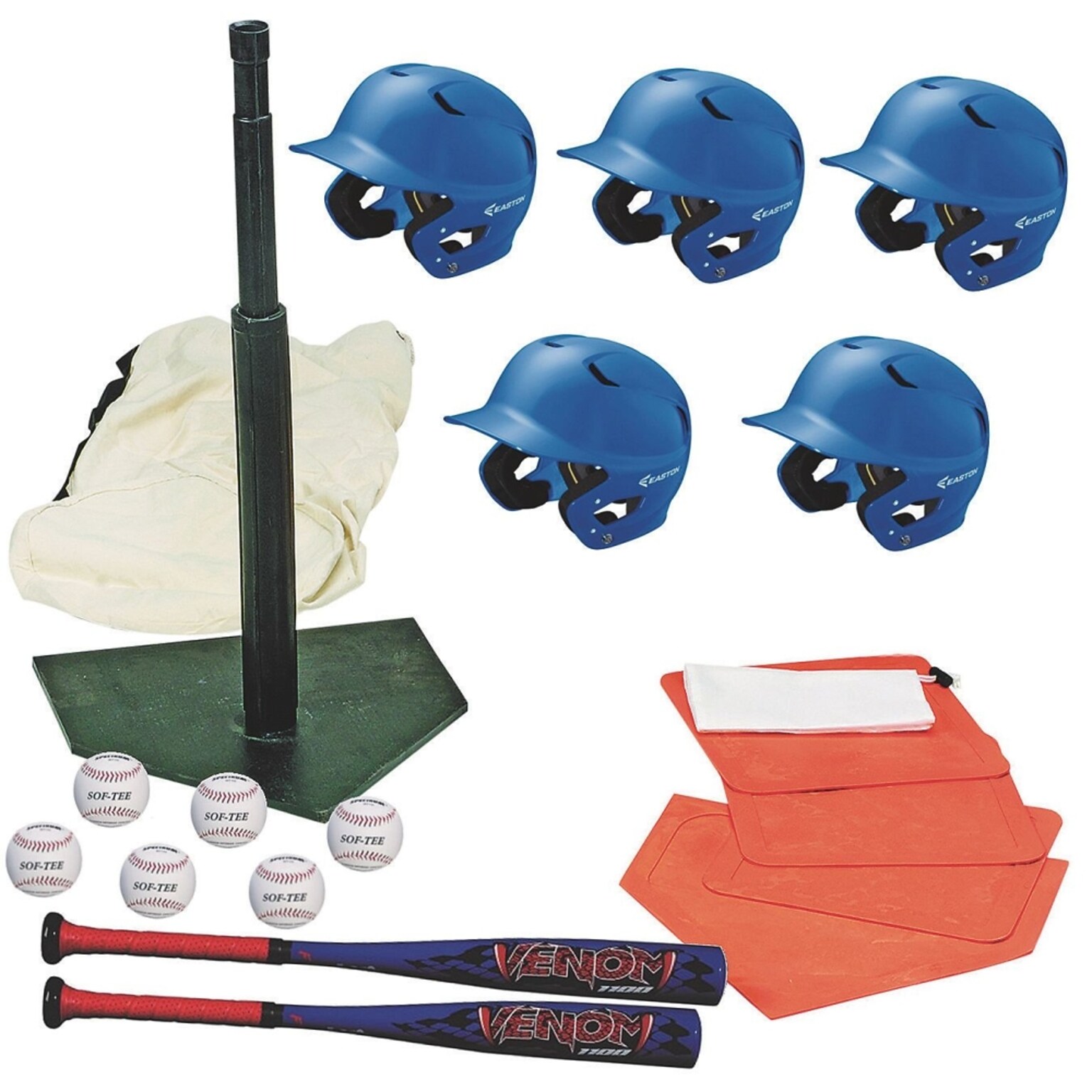 S&S T-Ball Starter Pack with Helmets, Assorted Colors, 17/Pack (W14375)