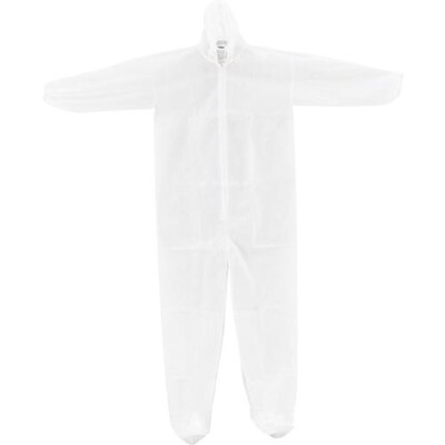 Global Industrial Disposable Polypropylene Coverall, Elastic Hood & Boots, WHT, 3XL, 25/Case (708187XXXL)