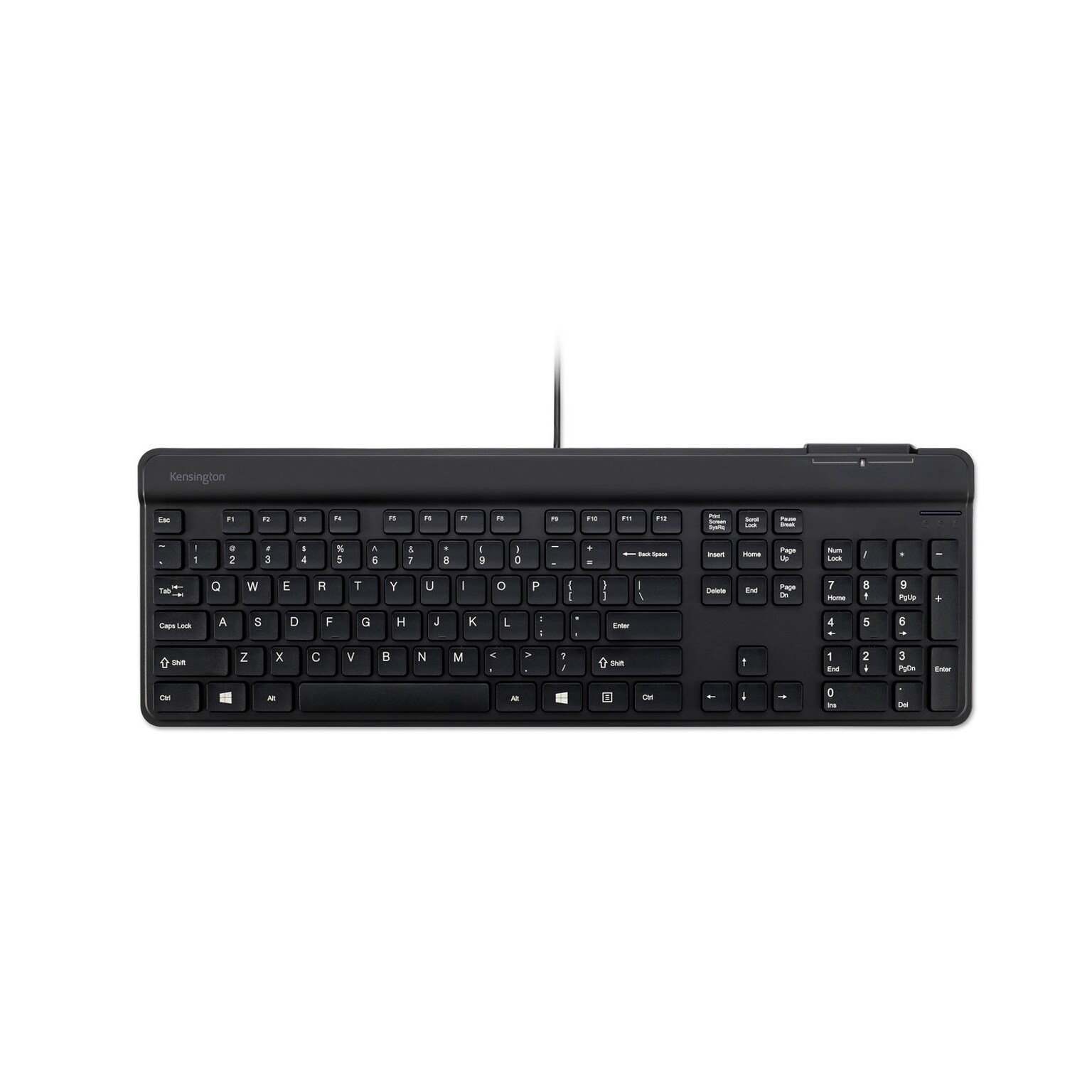 Kensington KB201C Simple Solutions Wired Keyboard with Smart Card Reader, Black (K75454TAA)