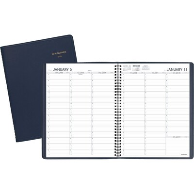 2026 AT-A-GLANCE 8.25" x 11" Weekly Appointment Book Planner, Faux Leather Cover, Navy (70-950-20-26)