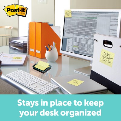 Post-it Sticky Notes, 3 x 3 in., 1 Dispenser, 1 Pad, 50 Sheets/Pad, The Original Post-it Note, Black Base Clear Top Dispenser