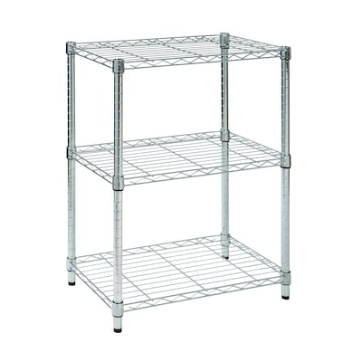Honey-Can-Do 3-Shelf Metal Unit, 24W, Chrome (SHF-01903)