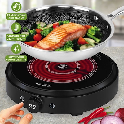 Brentwood Select 1300-Watt Countertop Infrared Single Burner, Black (TS-383DBK)