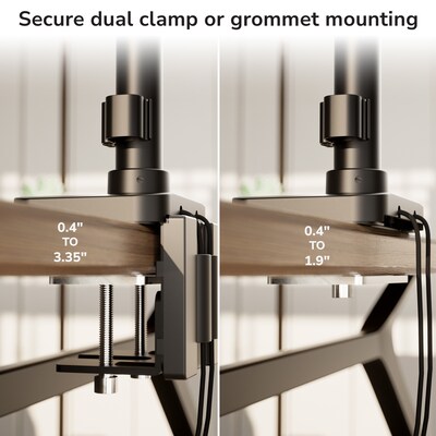 Mount-It! Laptop Desk Mount with Pole and Gas Spring Arm for 11.6" to 17.3" Laptops, Holds Up to 19.8 lbs., Black (MI-12006)