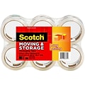 Scotch Long Lasting Storage Packing Tape, 1.88 x 54.6 yds., Clear, 6/Pack (3650-6)