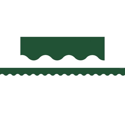 Teacher Created Resources Border Trim, 2.19 x 2.92, Pine Green Scalloped, 12/Pack, 6 Packs/Bundle
