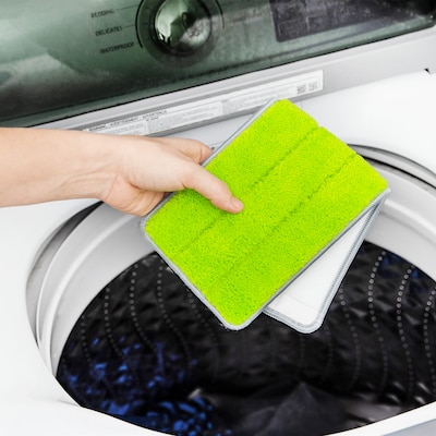 Libman Rinse 'n Wring Microfiber 13" Mop Pad Refill, Green, 6/Pack (1676)