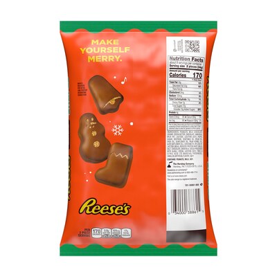 REESES Assorted Milk Chocolate Peanut Butter Shapes Christmas Candy Bag, 9.6 oz (HEC38861)