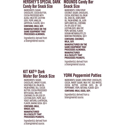 Hershey Dark Chocolate Lovers Snack Size Assorted Dark Chocolate Candy Party Pack, 23.9 oz. (HEC99995)