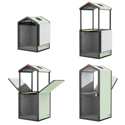 Flexispot Quick Install Series Solo Pro Sound Absorbing Privacy Booth, Green (EP1SG)