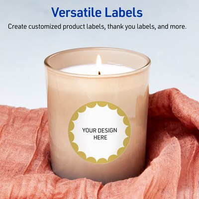 Avery Laser/Inkjet Circle Multipurpose Labels, 3" Dia., White, 60/Pack (S00-DK0)