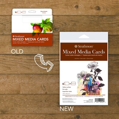 Strathmore 400 Series Mixed Media Cards & Envelopes, 6.875" x 5", White, 6/Pack, 3 Packs/Bundle (STTP205462-3)