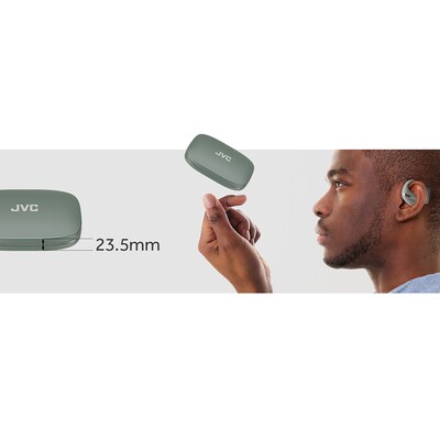 JVC Nearphones Wireless Noise Canceling Over-Ear Earphones, Bluetooth, Sand Beige (JVCHANP50TC)