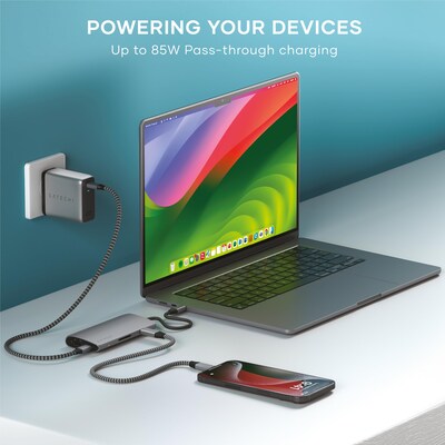 Satechi USB-C MultiPort Adapter 8K with Ethernet V3,  Space Gray (ST-P8KEM)