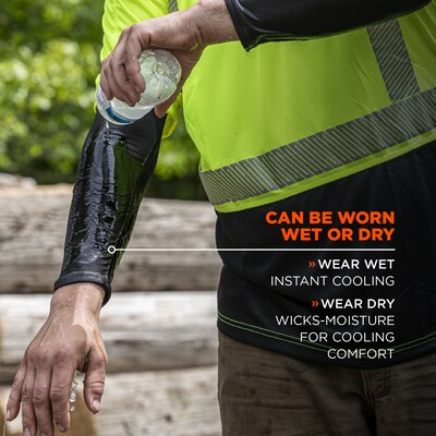 Chill-Its 6691 Cooling Arm Sleeves, Box-Handling Grip, Medium, 1-Pair, Black (12387)