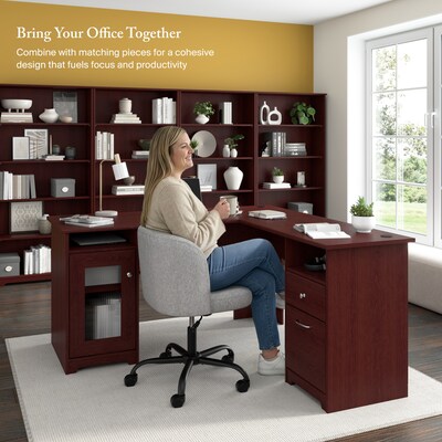 Bush Furniture Cabot L Shaped Desk, Harvest Cherry (WC31430K)
