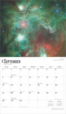 2025 BrownTrout NASA Explore the Universe 7" x 12" Monthly Deluxe Wall Calendar (9781975473105)