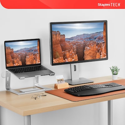 Staples TECH 11.2 x 10.2 Aluminum Laptop Stand, Silver (ST62653)