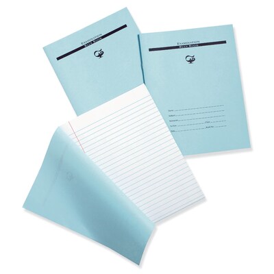 Pacon Exam Notebooks, 7" x 8.5", Wide Ruled, 32 Sheets, Blue, 25/Bundle (PACPBB7832-25)