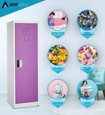 AdirOffice 48"H Single Tier Purple Storage Locker (ADI629-01-PUR-DL)