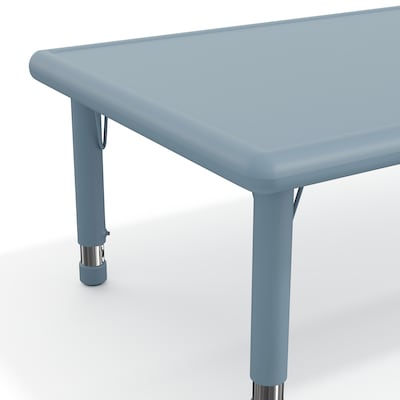 Flash Furniture Wren Rectangular Activity Table, 24" x 48", Height Adjustable, Dusty Blue (YUYCX012RECTDTB)