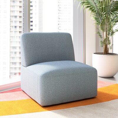 Bush Business Furniture Assemble Modular Lounge Chair, Armless, Mist Fabric (ASM130MSF-03)
