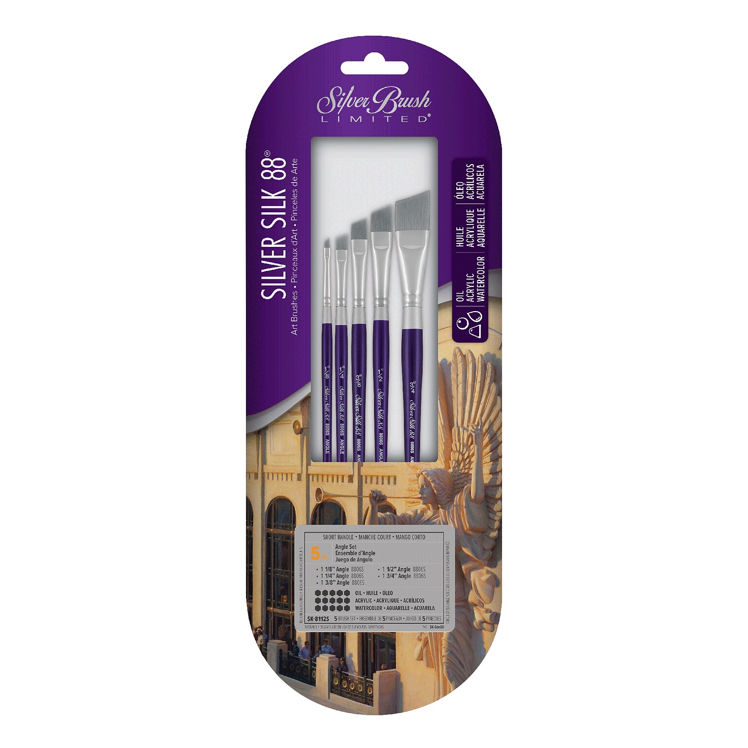 Silver Brush Silver Silk 88 SH 5-Piece Angle Brush Pack (SLVSK8112S)