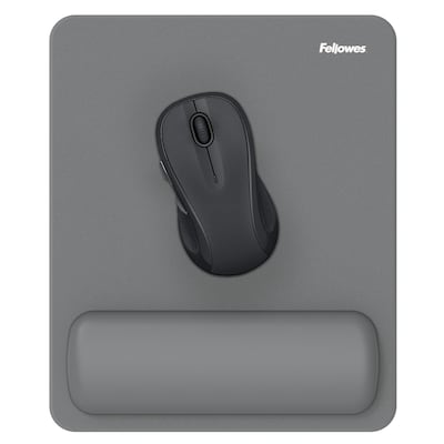 Fellowes Breyta Foam Mouse Pad/Wrist Rest Combo, Gray (100145420)