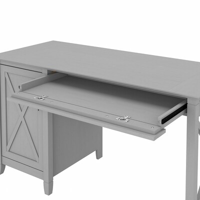 Bush Furniture Key West 54"W Computer Desk with Keyboard Tray and Storage, Cape Cod Gray (KWD154CG-03)