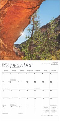 2025 BrownTrout Utah National Parks & Monuments 12" x 12" Monthly Square Wall Calendar (9781975476069)