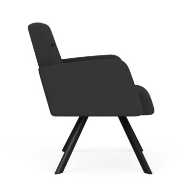 Lesro Willow Fabric Lounge Chair, Open House Graphite/Black (WL1101.SBK-01OHGP)