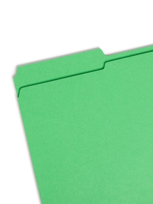 Smead File Folder, Reinforced 1/3-Cut Tab, Legal Size, Green, 100 per Box (17134)