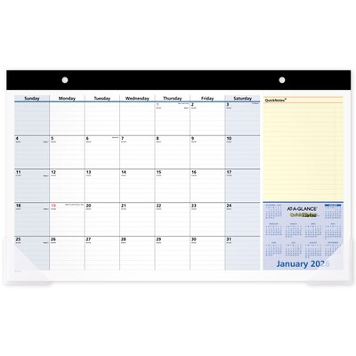 2026-2027 AT-A-GLANCE QuickNotes 18 x 11 Monthly Desk Pad Calendar (SK710-00-26)