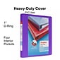 Staples® Heavy Duty 1" 3 Ring View Binder with D-Rings, Purple (ST56307-CC)
