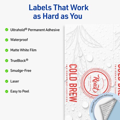 Avery Rectangle Laser Multipurpose Labels, 11 x 4.25, White, 20/Pack (19479399384)