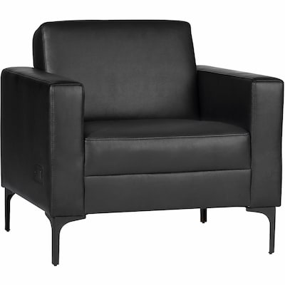 Lorell Soft-Seating Club Chair with Power Charging, Black (LLR86952)