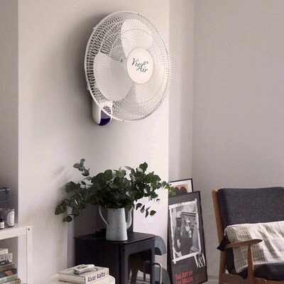 Vie Air 16" Oscillating Wall Fan, 3-Speed, White (938109798M)