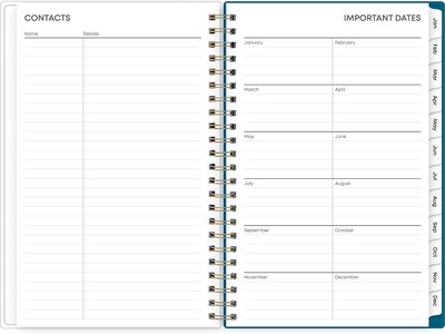 2025 Blue Sky Bakah Blue 5" x 8" Weekly & Monthly Planner, Plastic Cover, White/Blue (137260-25)