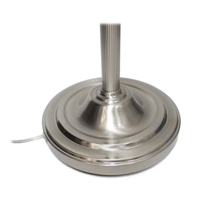 Lalia Home Torchiere Floor Lamp with Reading Light and Marble Glass Shades, Brushed Nickel (LHF-3003-BN)