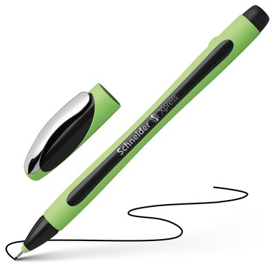 Schneider Xpress Premium Fineliner, 0.8 MM, Porous Point Pen, Box of 10 Pens, Black (190001)