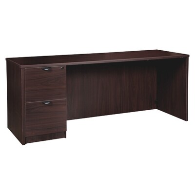 Lorell Prominence 2.0 Left-Pedestal Credenza, 24D x 66W x 29H, Espresso (LLRPC2466LES)