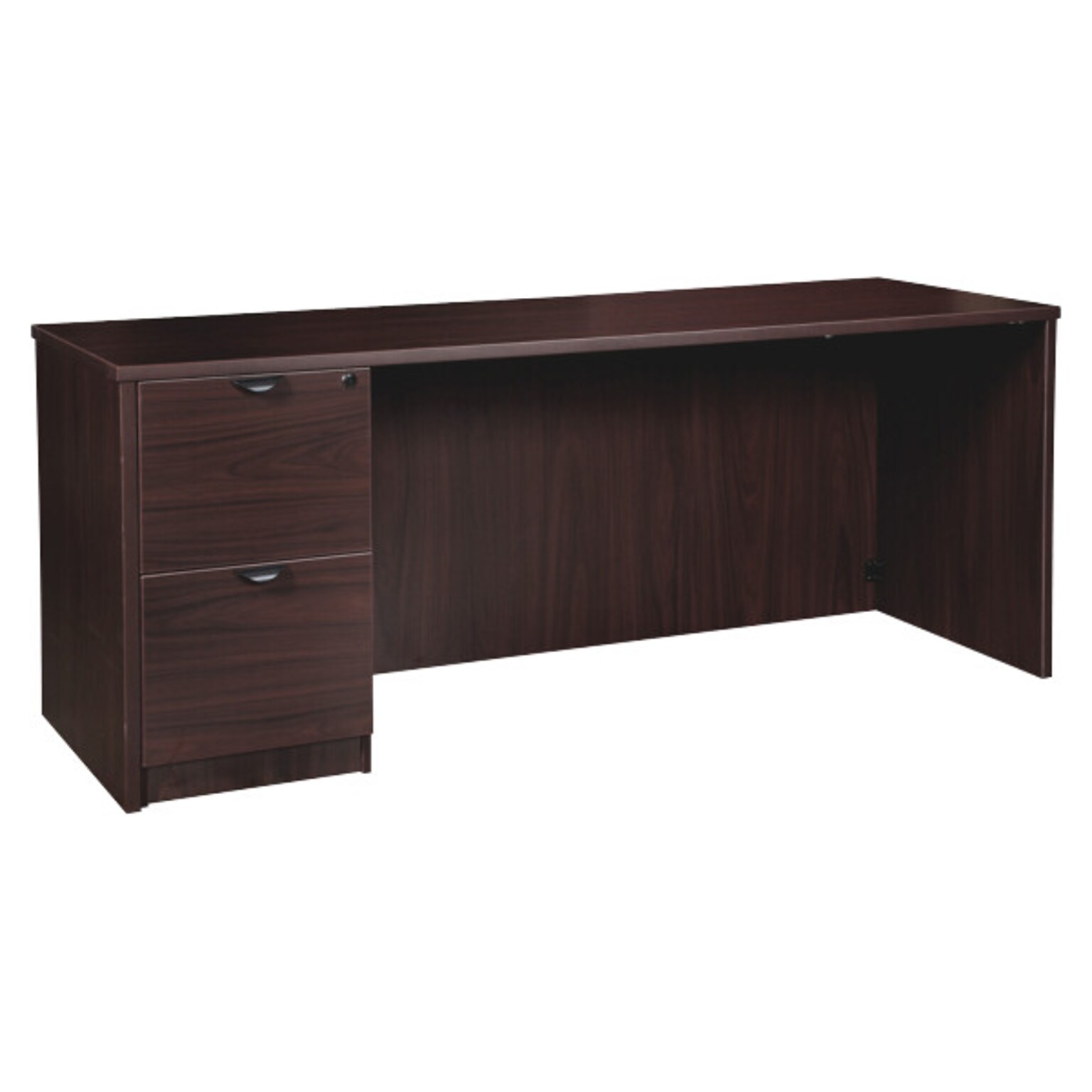 Lorell Prominence 2.0 Left-Pedestal Credenza, 24D x 66W x 29H, Espresso (LLRPC2466LES)