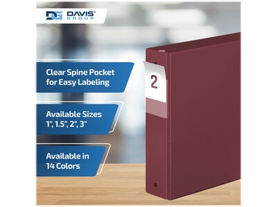 Davis Group Premium Economy 2" 3-Ring Non-View Binders, Burgundy, 6/Pack (2313-08-06)