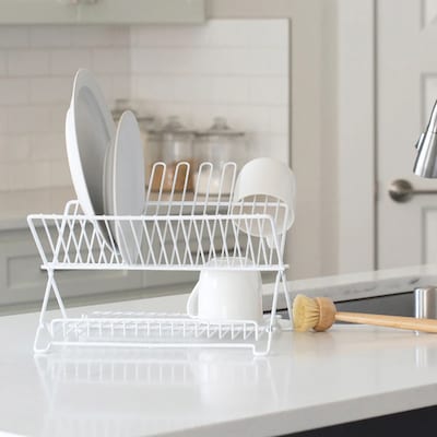 Better Houseware Jr. Coated Steel Dish Rack, White (BTH1483W)