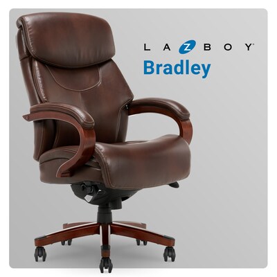 La-Z-Boy Bradley Bonded Leather Executive Chair, Roasted Chestnut (44762)