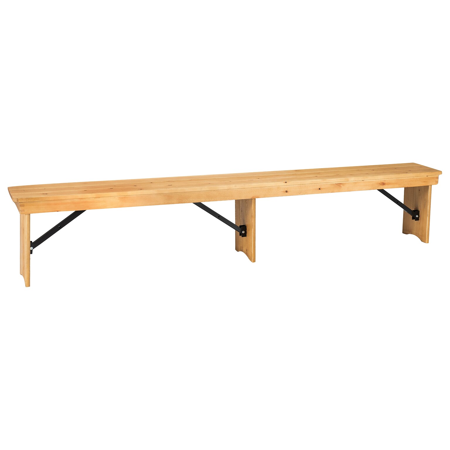 Flash Furniture HERCULES Solid Pine 3-Seat Folding Farm Bench, Light Natural (XAB96X12LLN)