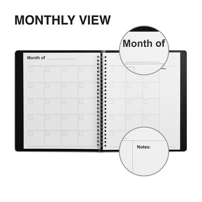 2024 Staples 7" x 8.75" Daily Planner, Black (ST60461-24)