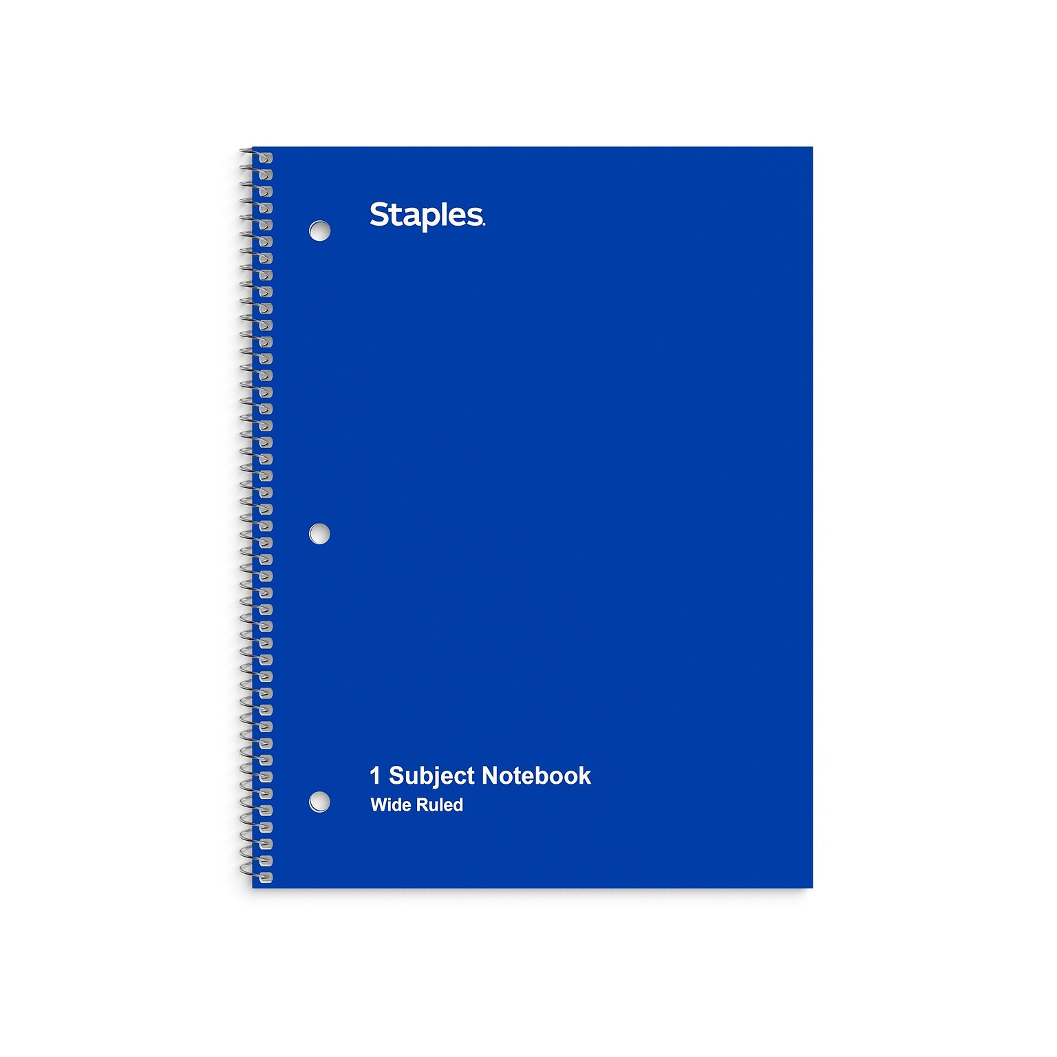 Staples 1-Subject Notebooks, 8 x 10.5, Wide Ruled, 70 Sheets, Blue (ST24003C)